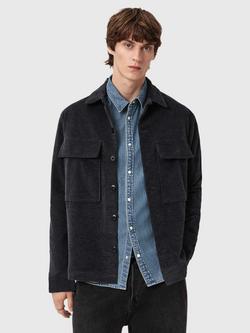 AllSaints Hawker Cotton Long Sleeve Shirt, Night Sky Blue