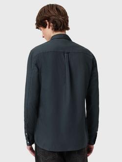 AllSaints Hawthorne Organic Cotton Long Sleeve Collar Shirt - view 2, Cascade Blue