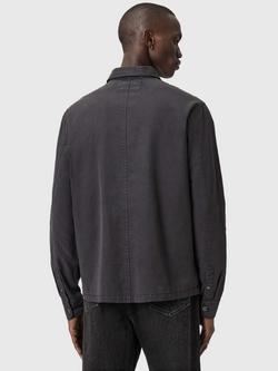 AllSaints Rohdi Cotton Blend Long Sleeve Collar Shirt - view 2, Blue Mid