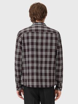 AllSaints Santiago Organic Cotton Check Long Sleeve Collar Shirt - view 2, Brown/Multi