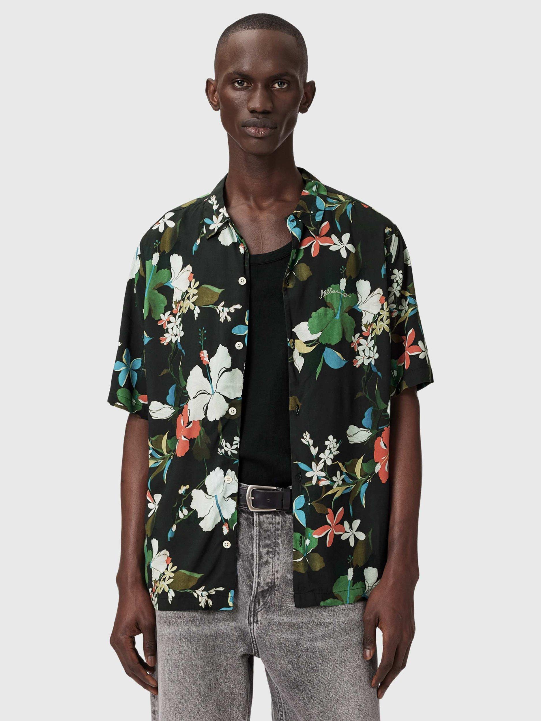 Product image 1 of 7, which shows AllSaints Viscose Regular Fit Floral Shirt