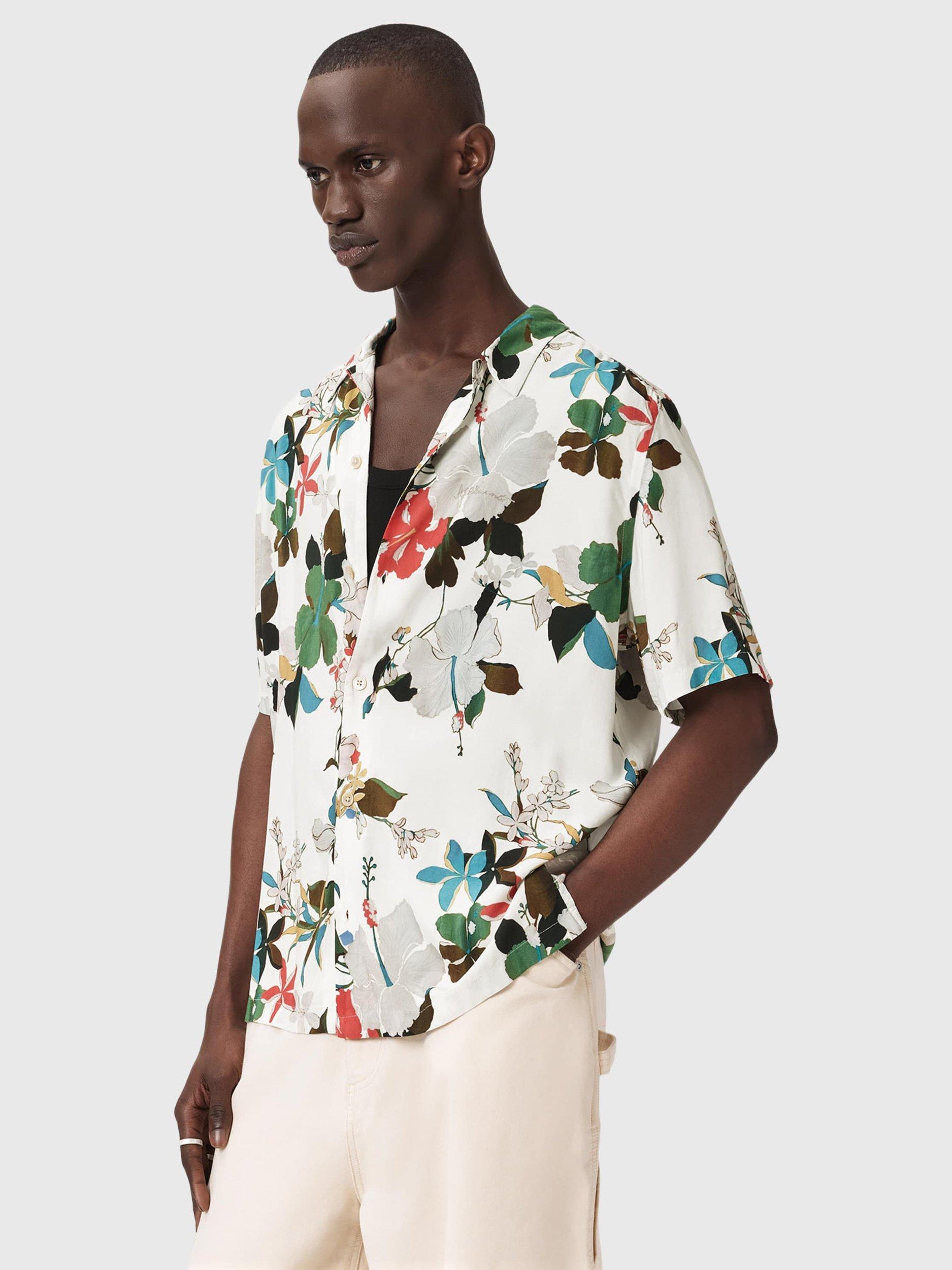 Product image 5 of 7, which shows AllSaints Viscose Regular Fit Floral Shirt