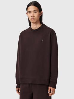 AllSaints Asher Organic Cotton Crew Neck Sweatshirt, Brown