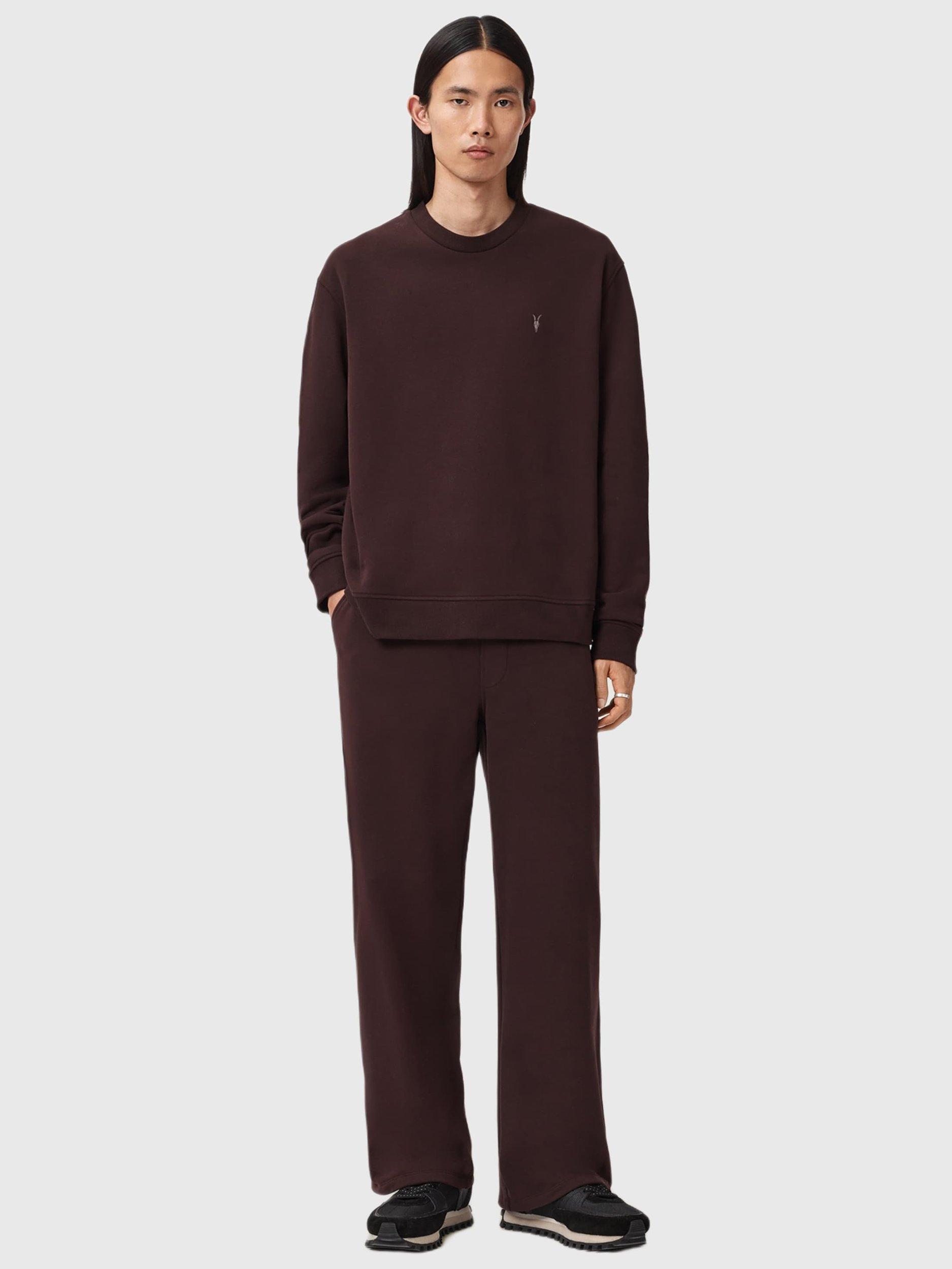Product image 3 of 6, which shows AllSaints Asher Organic Cotton Crew Neck Sweatshirt, Brown, L