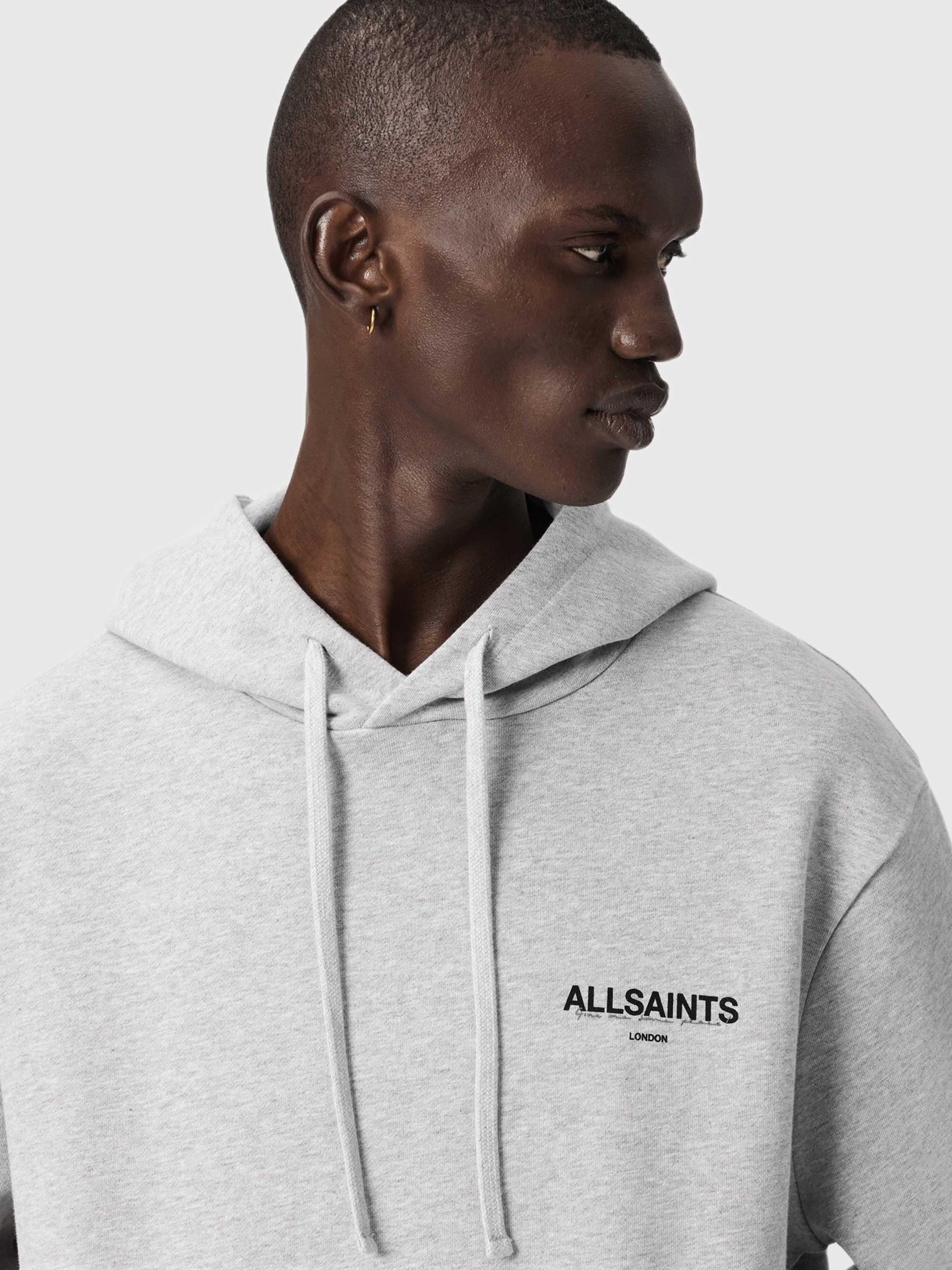 Product image 5 of 11, which shows AllSaints Halcyon Relaxed Fit Hoodie, Grey, L