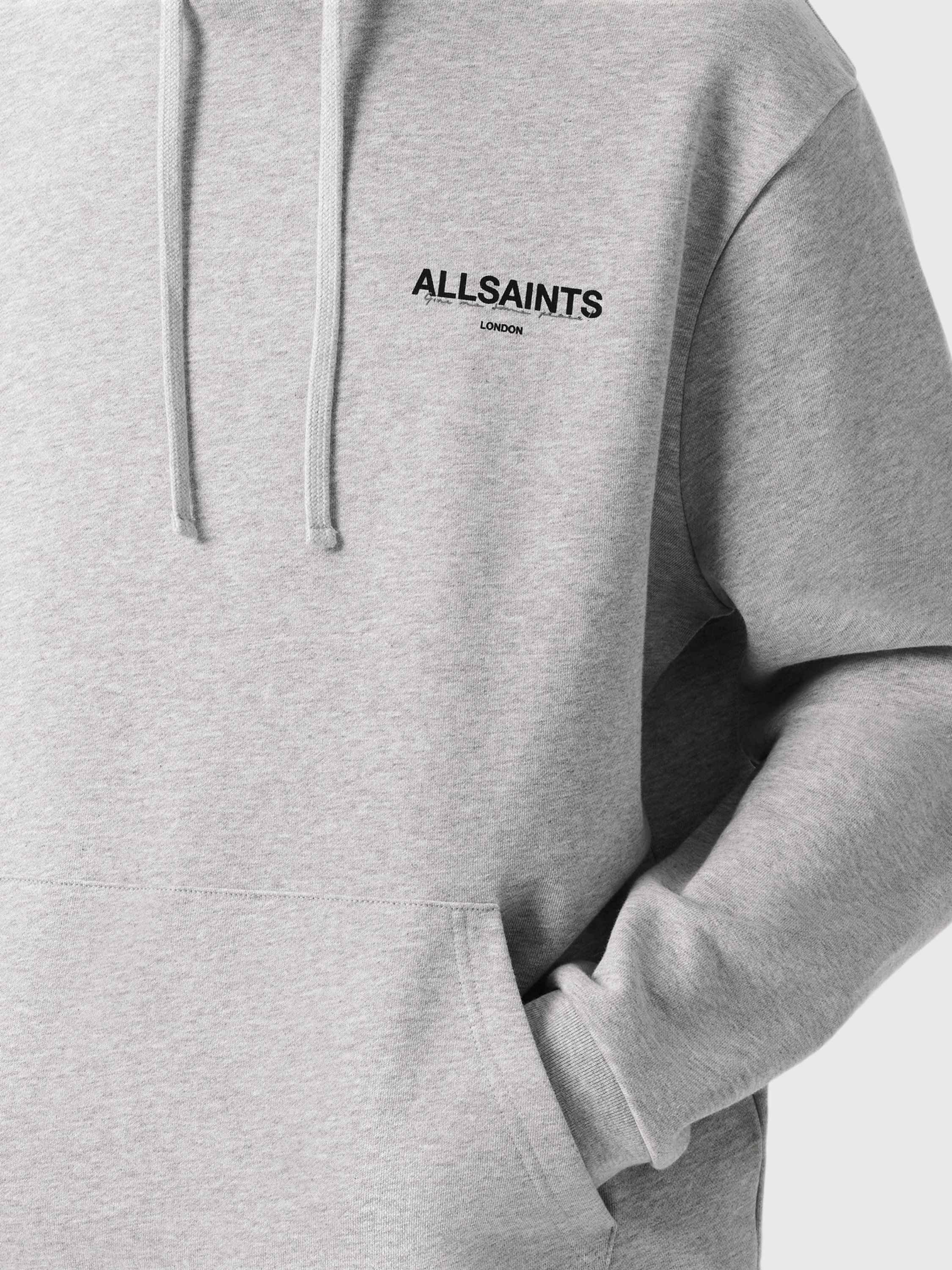 Product image 6 of 11, which shows AllSaints Halcyon Relaxed Fit Hoodie, Grey, L