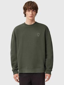 AllSaints Haven Oversized Crew Neck Sweatshirt, Green, Green