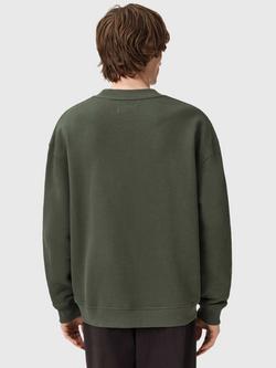 AllSaints Haven Oversized Crew Neck Sweatshirt, Green - view 2, Green