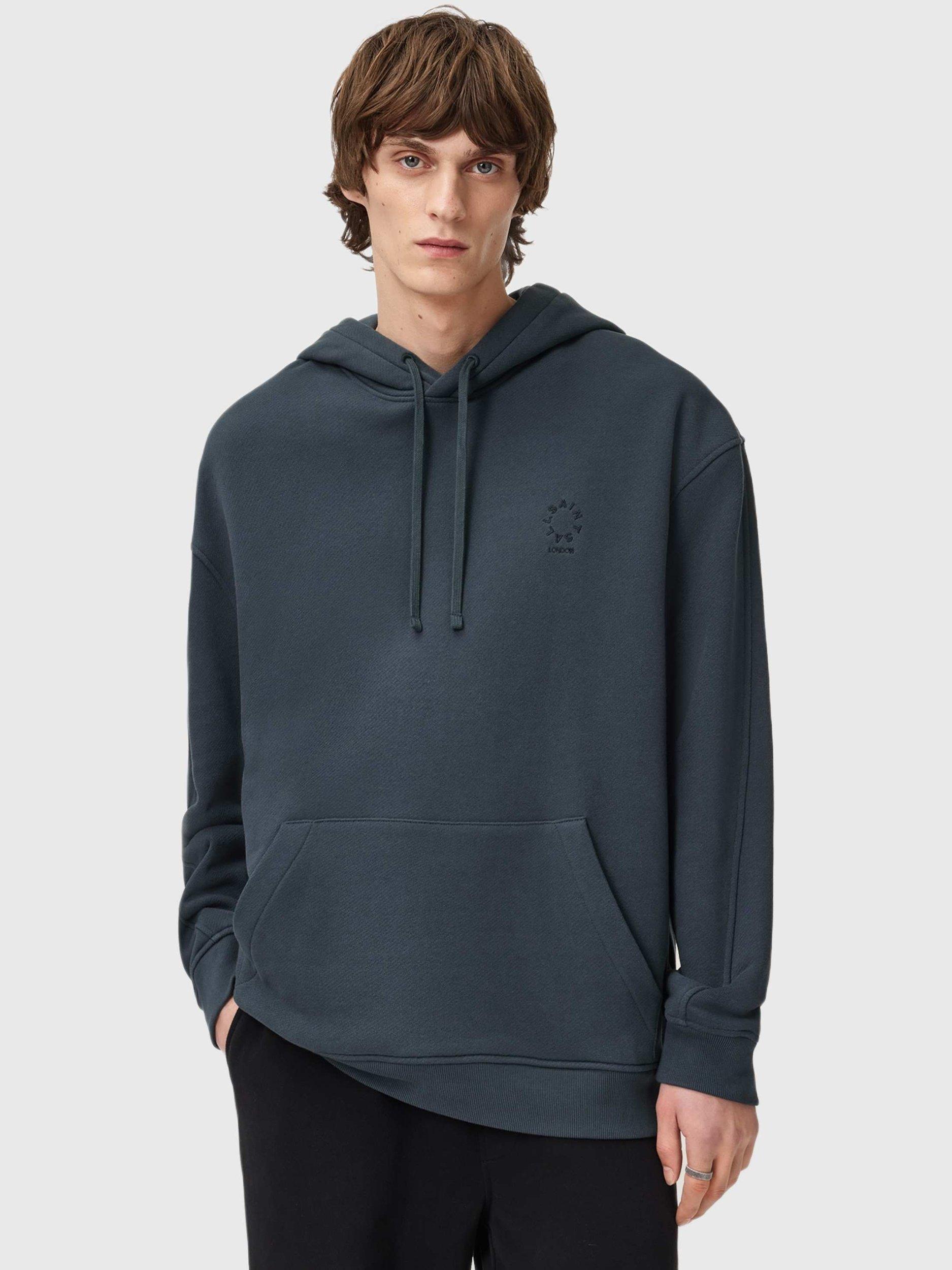 Product image 1 of 6, which shows AllSaints Haven Loose Fit Hoodie, Blue, L