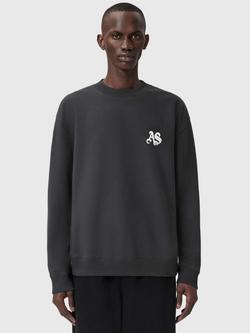 AllSaints Icon Cotton Crew Neck Top, Washed Black, Washed Black