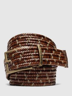 Rodd & Gunn Stratford Woven Belt, Cognac/Taupe