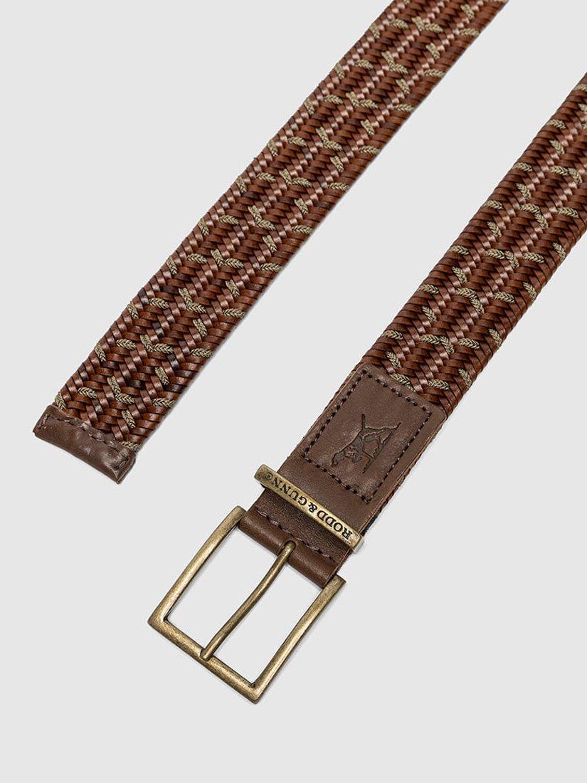 Product image 2 of 3, which shows Rodd & Gunn Stratford Woven Belt, Cognac/Taupe, L