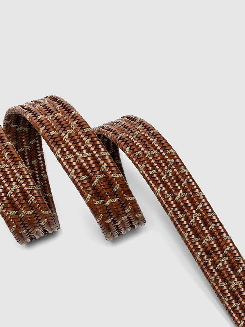 Product image 3 of 3, which shows Rodd & Gunn Stratford Woven Belt, Cognac/Taupe, L