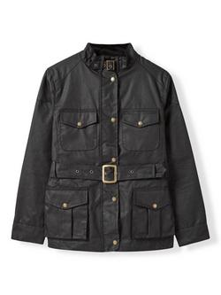Celtic & Co. Belted Waxed Jacket, Black, Black