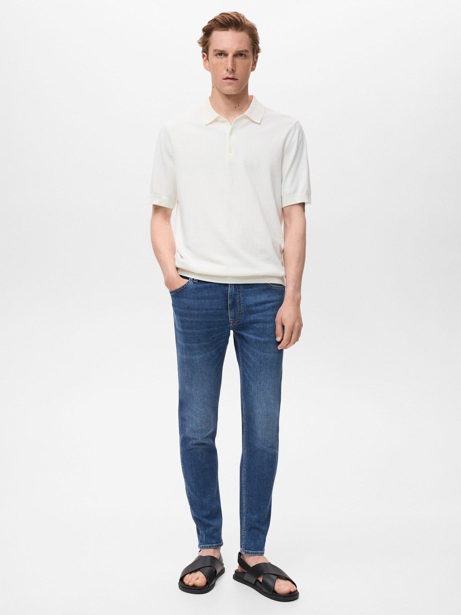 Product image 2 of 8, which shows Mango Jude Cotton Blend Skinny Jeans, Navy, 29