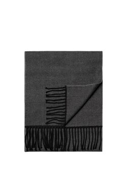 Eton Merino Wool Herringbone Scarf, Black