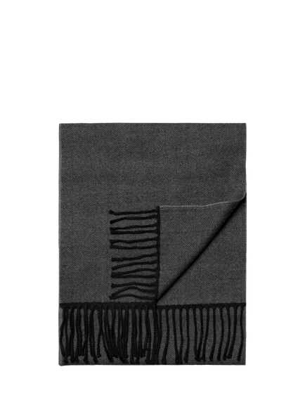 Eton Merino Wool Herringbone Scarf, Black