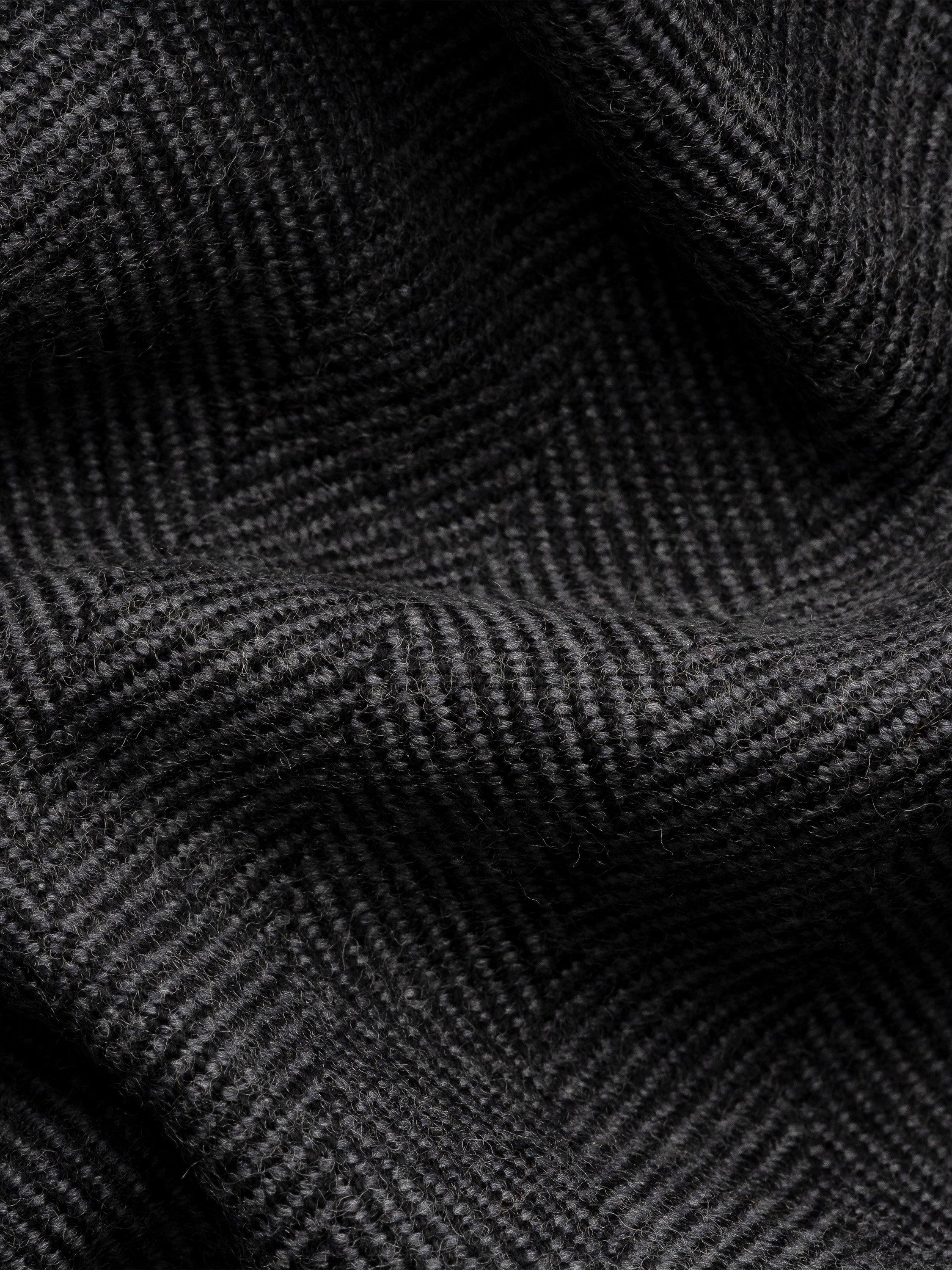 Product image 3 of 3, which shows Eton Merino Wool Herringbone Scarf, Black, One Size