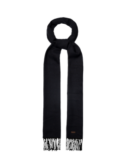 Eton Merino Wool Herringbone Scarf - view 2, Dark Blue