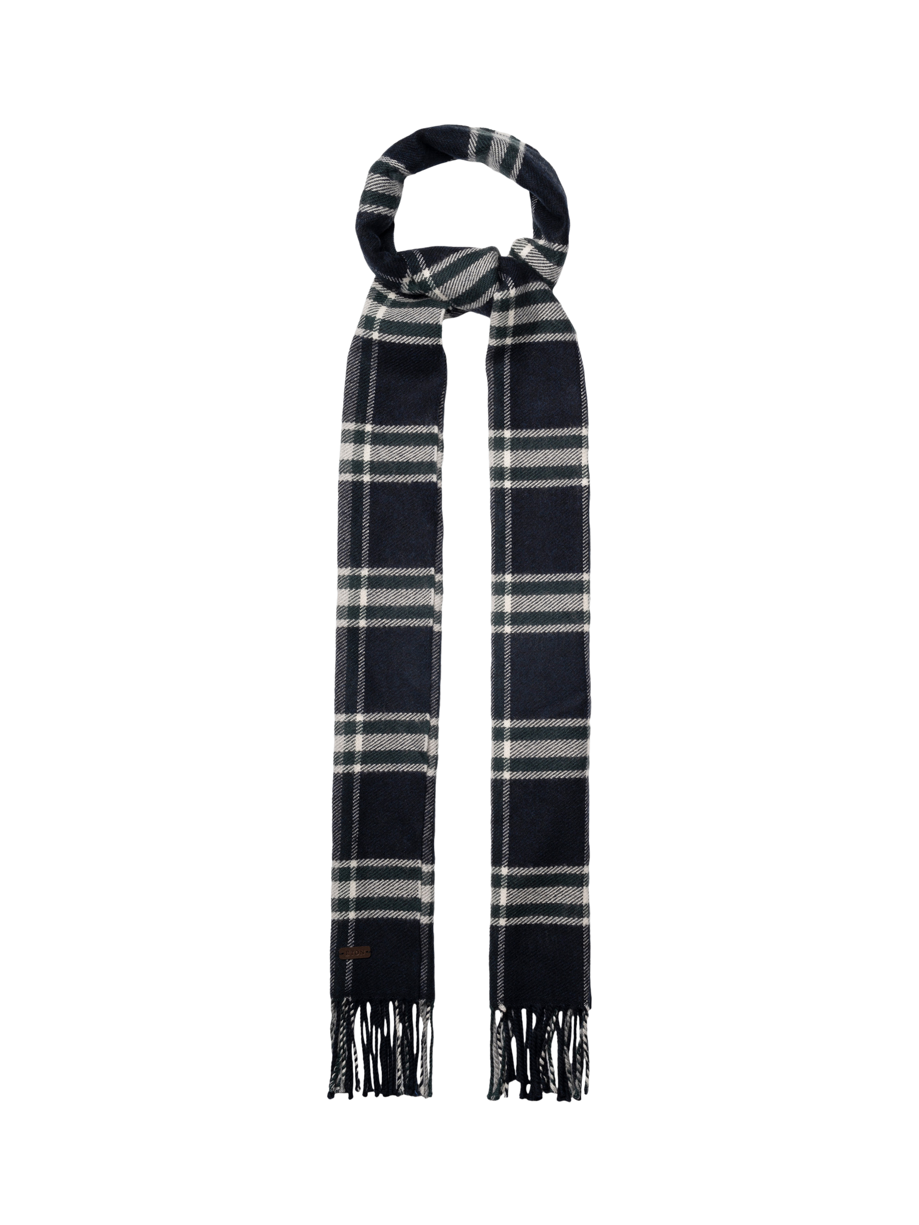 Product image 2 of 3, which shows Eton Merino Wool Check Scarf, Navy Blue