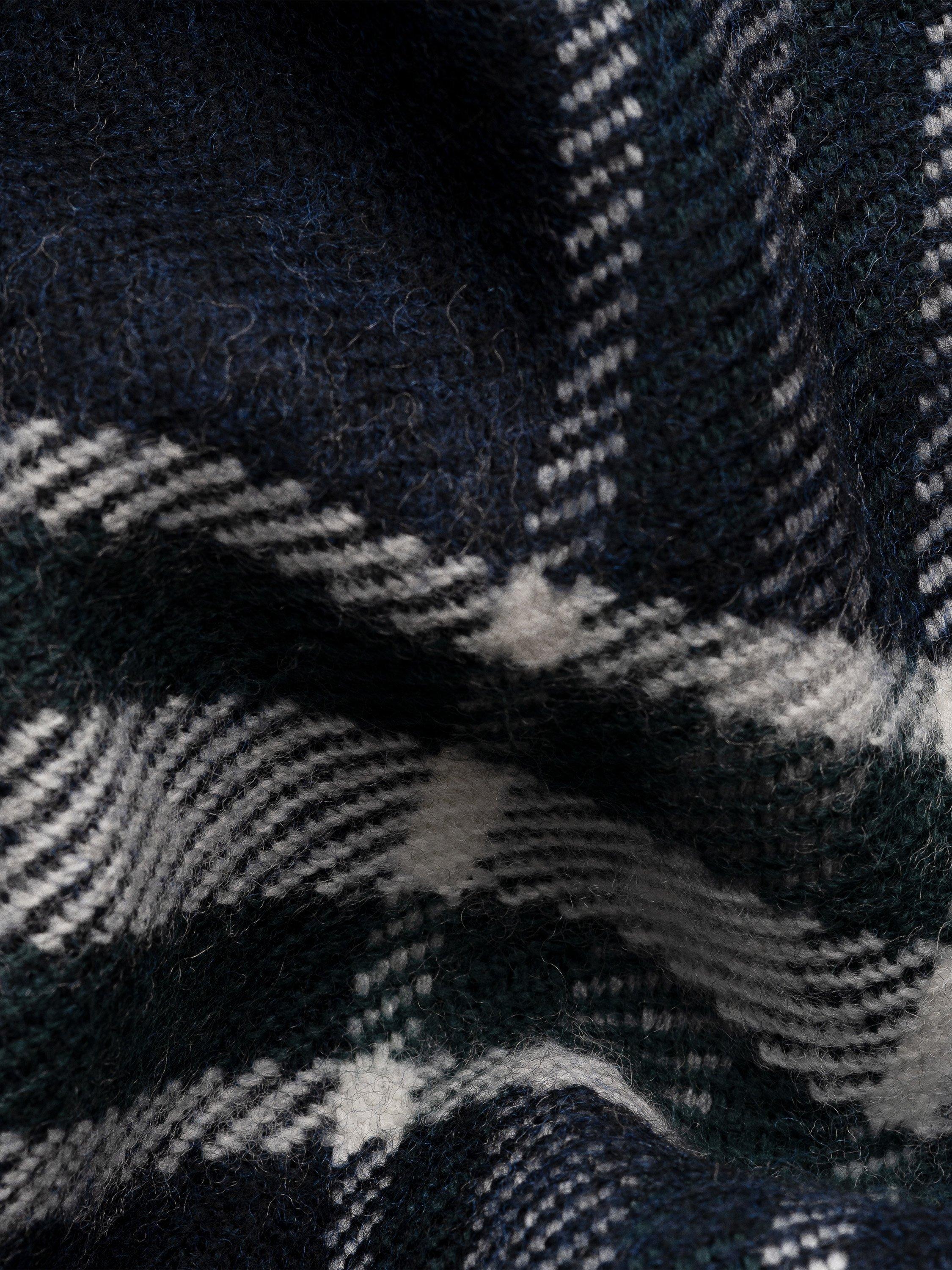 Product image 3 of 3, which shows Eton Merino Wool Check Scarf, Navy Blue