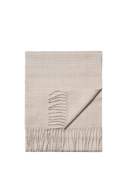 Eton Merino Wool Check Scarf, Light Grey, Light Grey