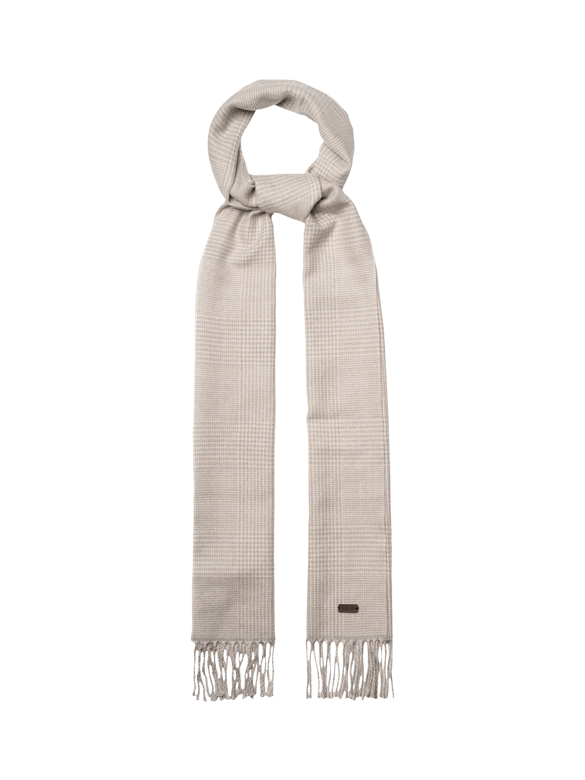Product image 2 of 3, which shows Eton Merino Wool Check Scarf, Light Grey