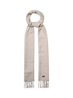 Eton Merino Wool Check Scarf, Light Grey - view 2, Light Grey