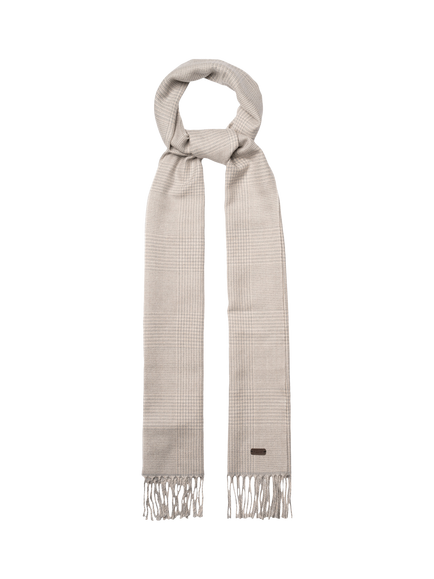 Eton Merino Wool Check Scarf, Light Grey - view 2, Light Grey