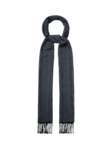 Eton Merino Wool Herringbone Scarf, Navy Blue - view 2, Navy Blue