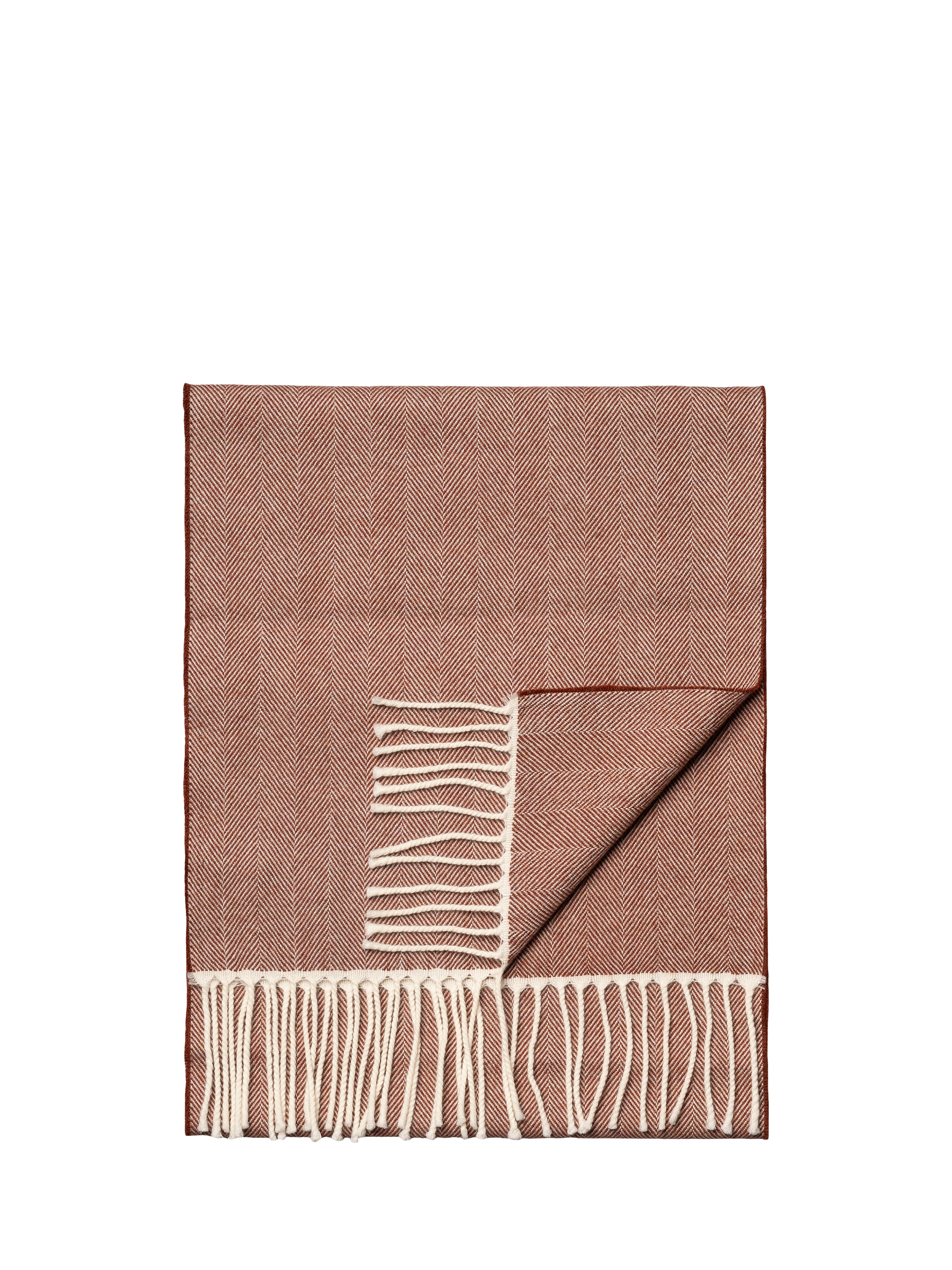 Product image 1 of 3, which shows Eton Merino Wool Herringbone Scarf, Orange, One Size