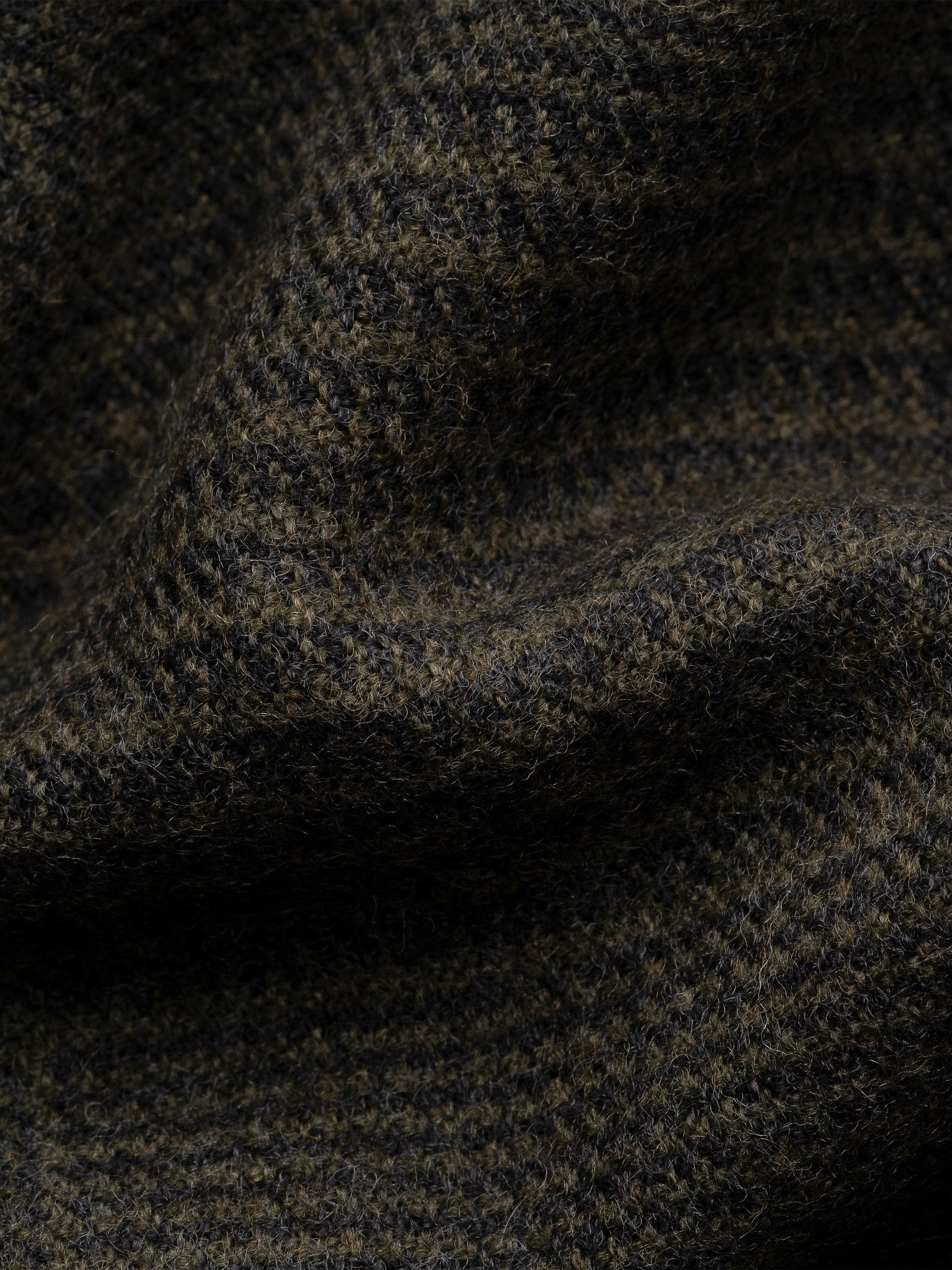 Product image 3 of 3, which shows Eton Merino Wool Check Scarf, Dark Green