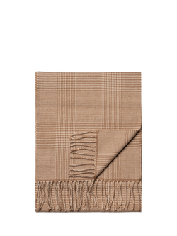 Eton Merino Wool Check Scarf, Beige