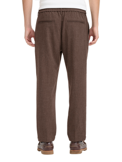 Casual Friday Marc Relaxed Fit Pleated Trousers - view 2, Demitasse Melange