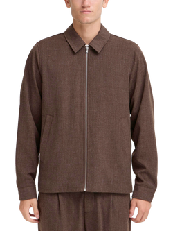 Casual Friday Charles Melange Lightweight Shacket, Demitasse Melange