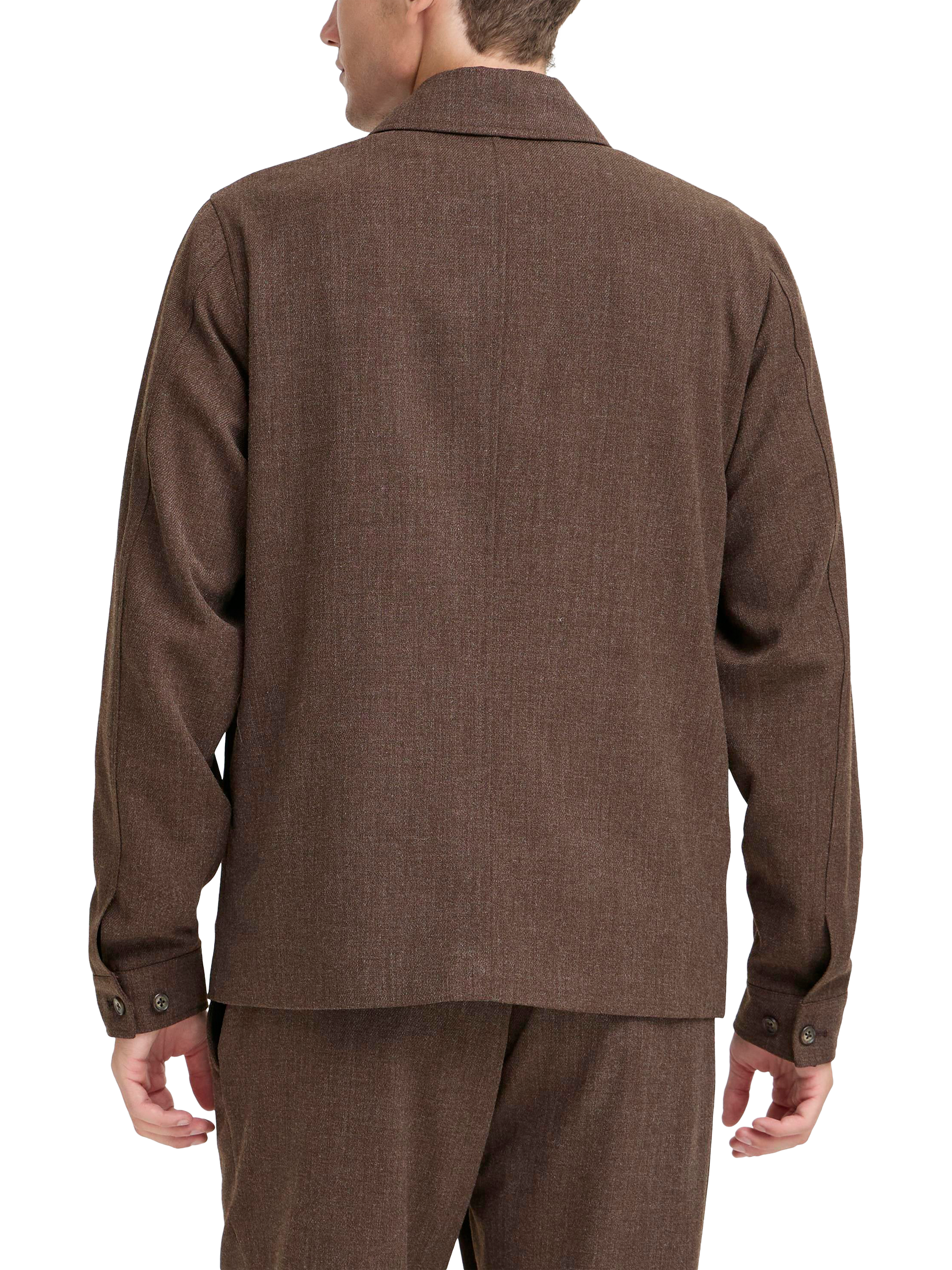 Product image 2 of 7, which shows Casual Friday Charles Melange Lightweight Shacket, Demitasse Melange, S