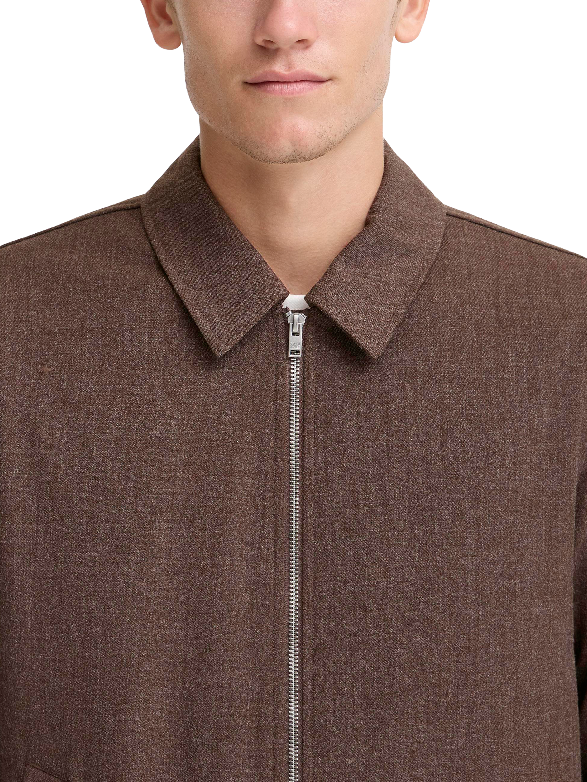 Product image 4 of 7, which shows Casual Friday Charles Melange Lightweight Shacket, Demitasse Melange, S