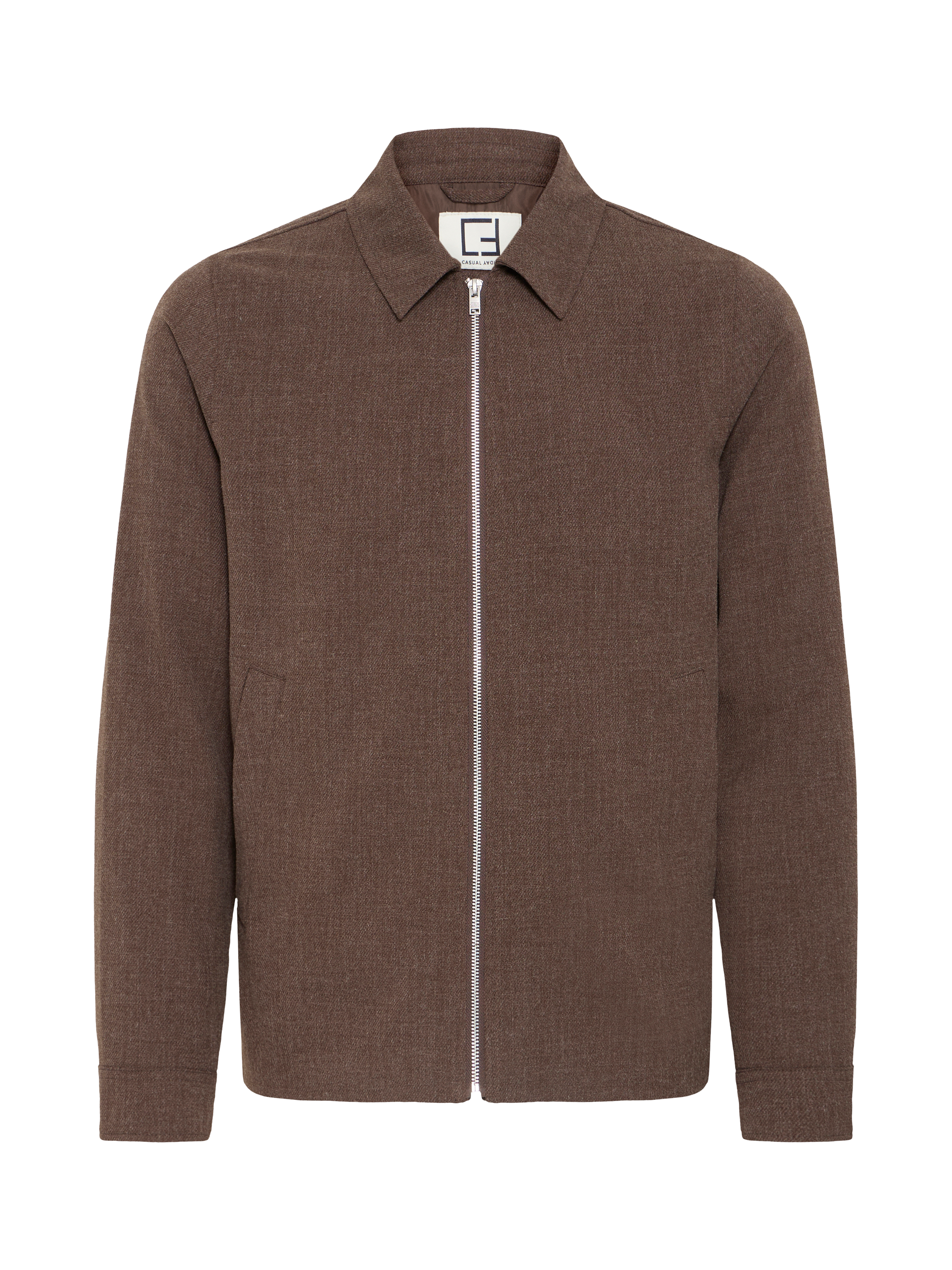 Product image 5 of 7, which shows Casual Friday Charles Melange Lightweight Shacket, Demitasse Melange, S