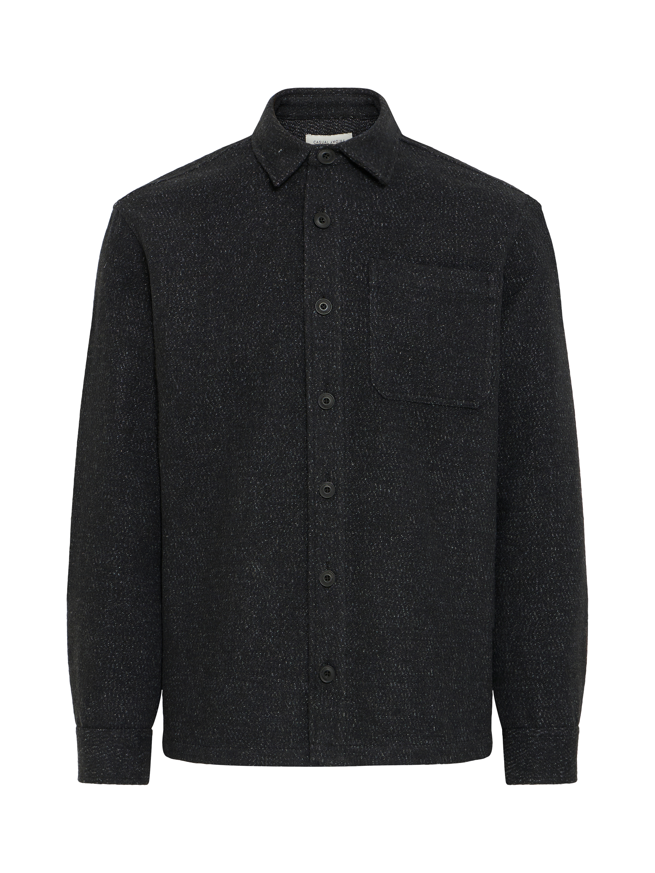 Product image 5 of 7, which shows Casual Friday Hagel Wool Blend Heavyweight Overshirt, Black, S