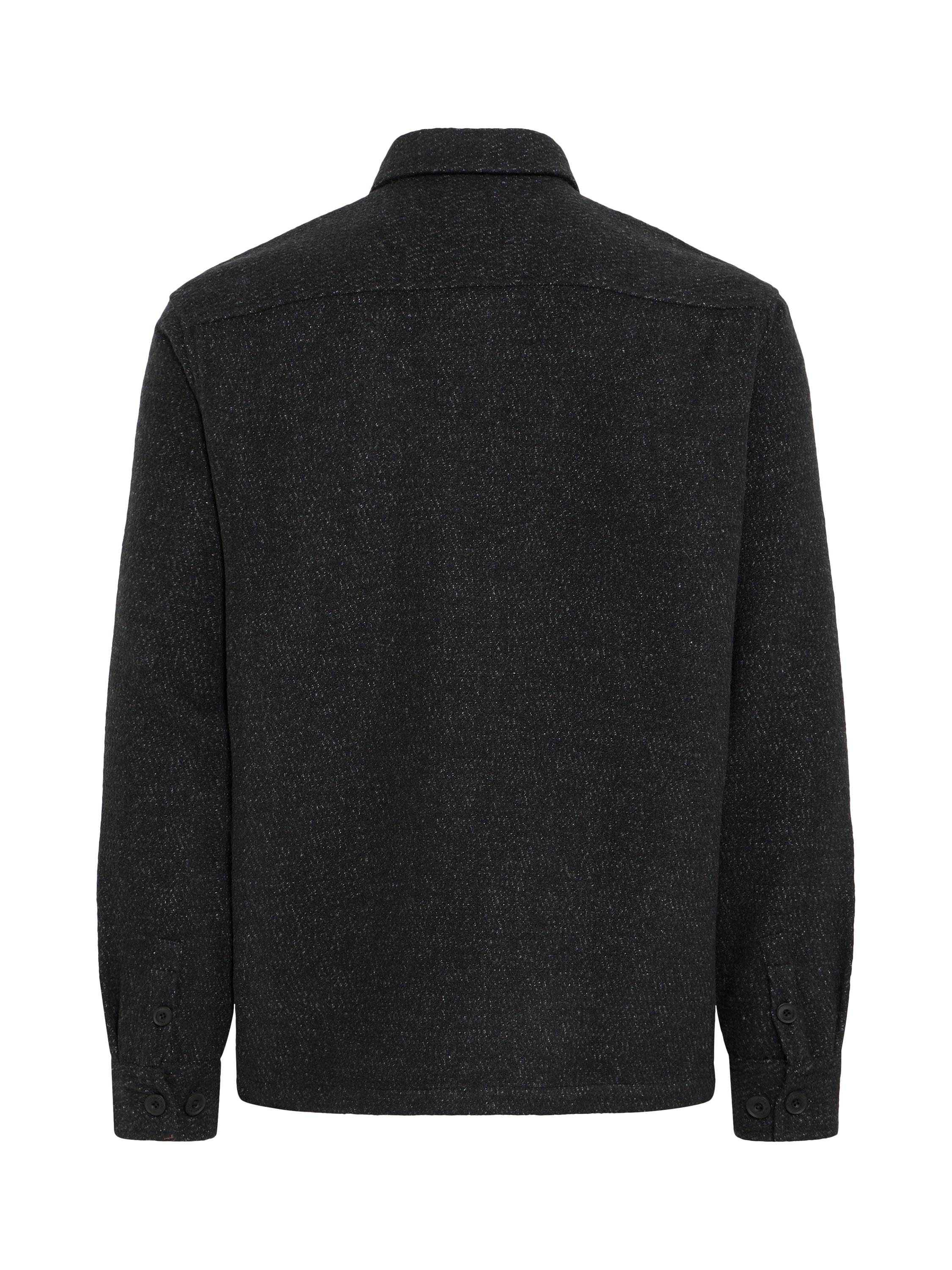 Product image 6 of 7, which shows Casual Friday Hagel Wool Blend Heavyweight Overshirt, Black, S