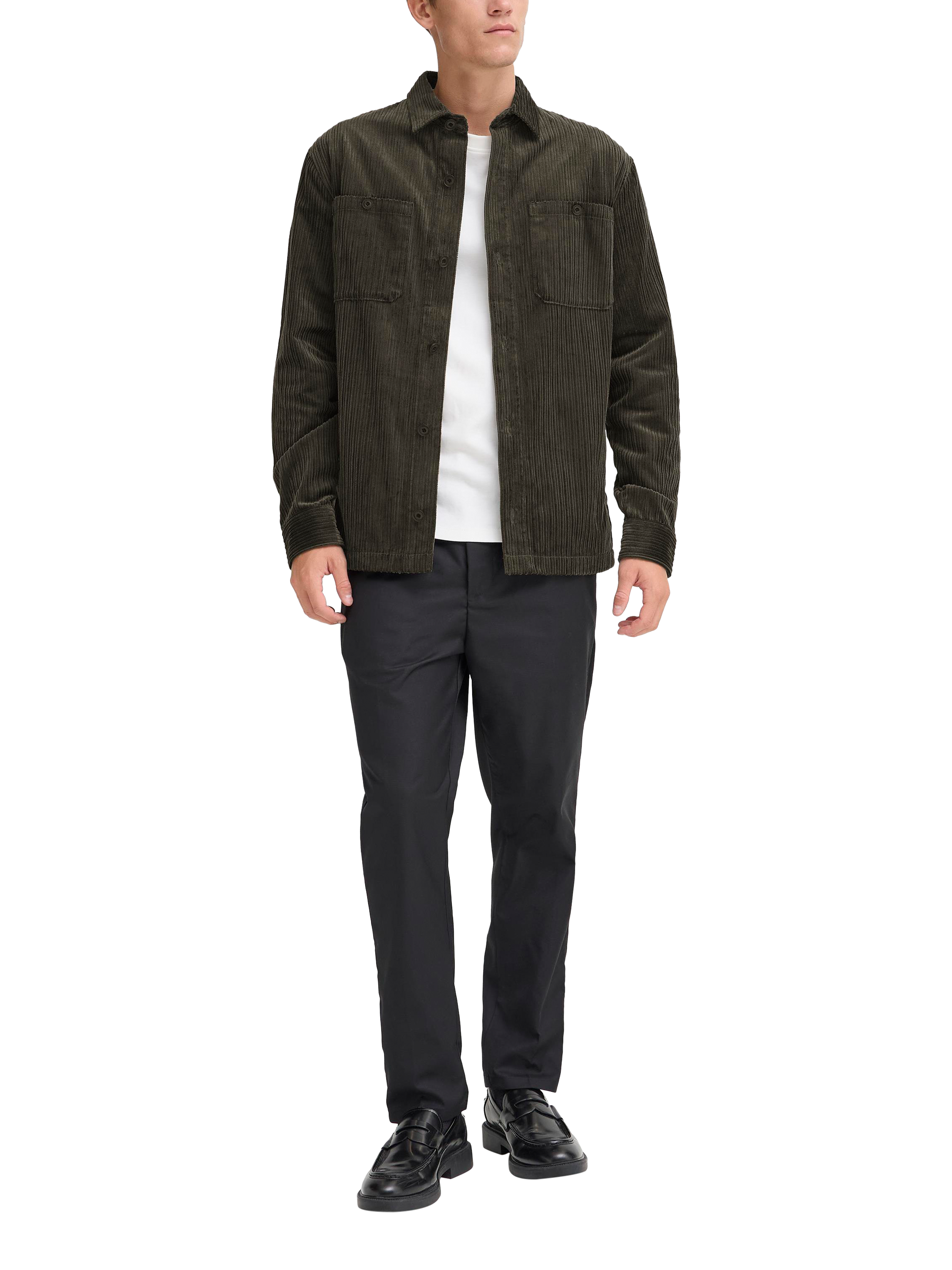 Product image 3 of 7, which shows Casual Friday Nor Corduroy Overshirt, Black Ink, XXL