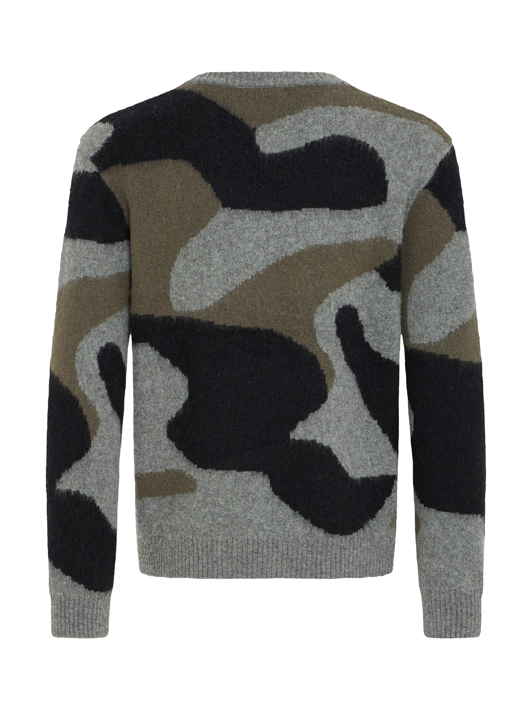 Product image 6 of 7, which shows Casual Friday Wool Blend Camouflage Crew Neck Jumper, Castlerock Melange, L
