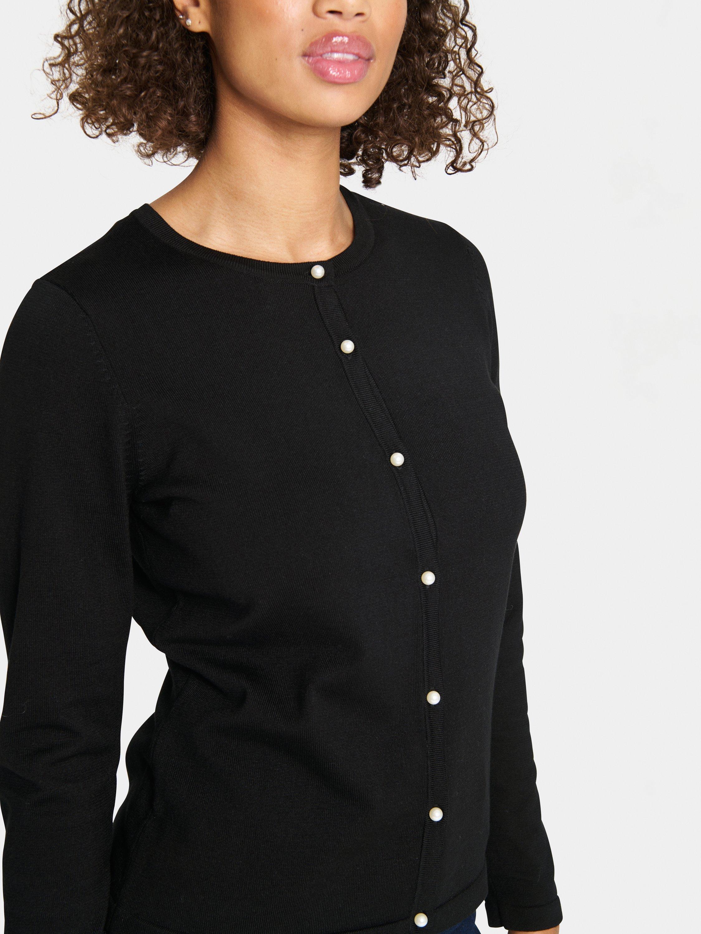 Product image 3 of 5, which shows Saint Tropez Jemma Crew Neck Cardigan, Black, XS