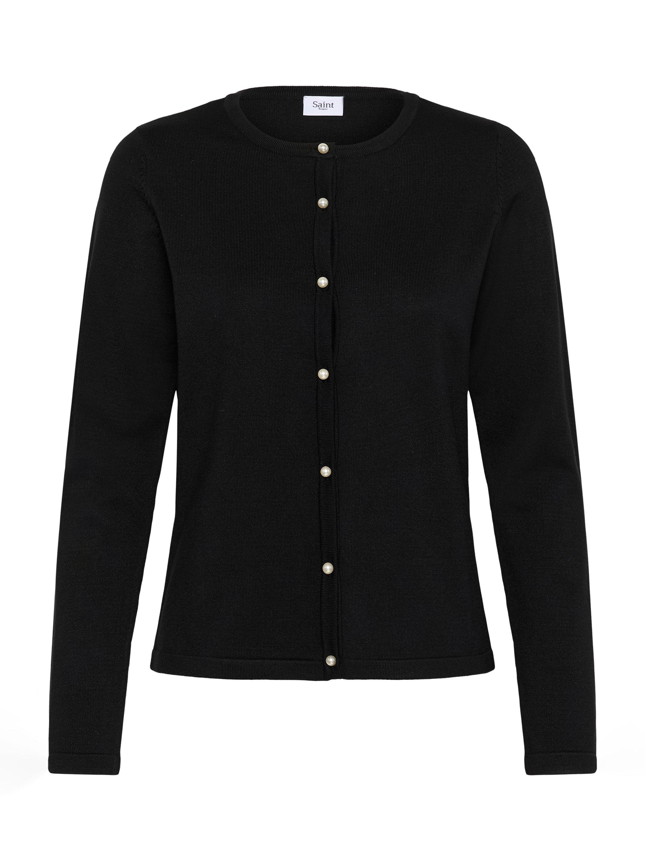 Product image 4 of 5, which shows Saint Tropez Jemma Crew Neck Cardigan, Black, XS
