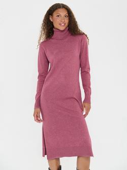 Saint Tropez Mila Roll Neck Jumper Dress, Red Violet Melange, Red Violet Melange