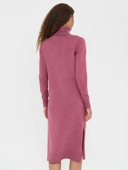 Saint Tropez Mila Roll Neck Jumper Dress, Red Violet Melange - view 2, Red Violet Melange