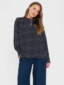 Saint Tropez Malika Spot Top, Navy/Creme, Navy/Creme