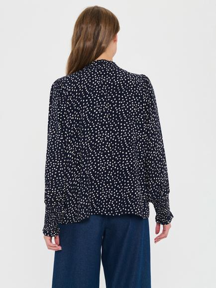 Saint Tropez Malika Spot Top, Navy/Creme - view 2, Navy/Creme