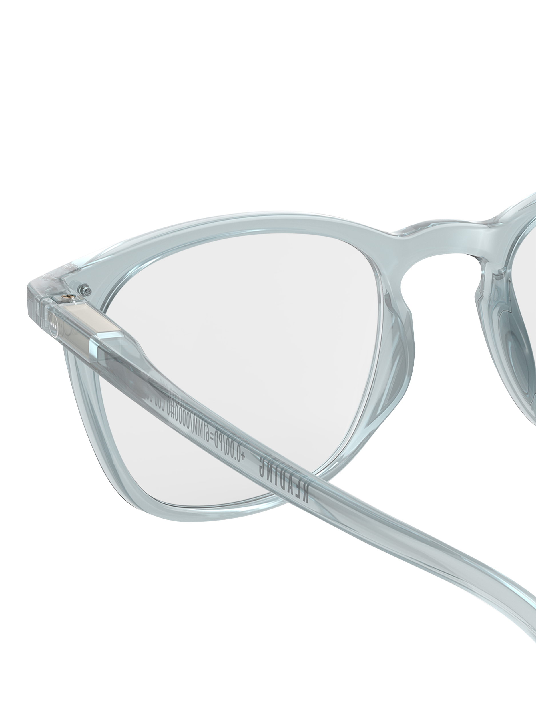 Product image 4 of 5, which shows IZIPIZI Crystal Reading Glasses, Frozen Blue, +1