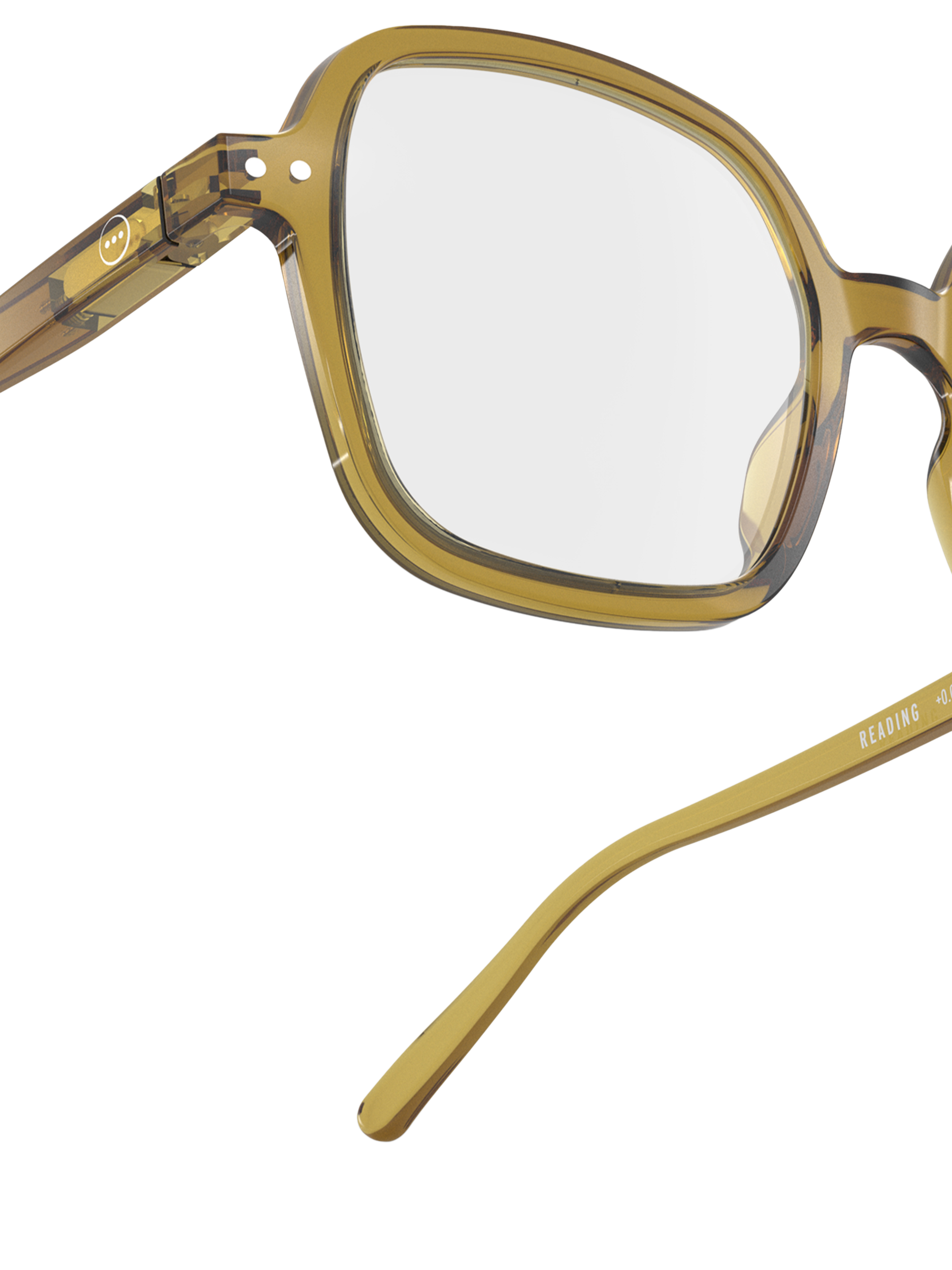 Product image 3 of 5, which shows IZIPIZI Office Oversized Reading Glasses, Golden Green, +1